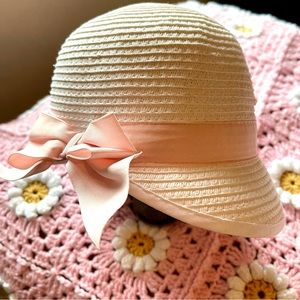 Janie and Jack White/Pink  Baby Bonnet